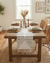 Thar Cotton Collection Area Rug - Jaisalmer (White) Table Runner White  lifestyle 72