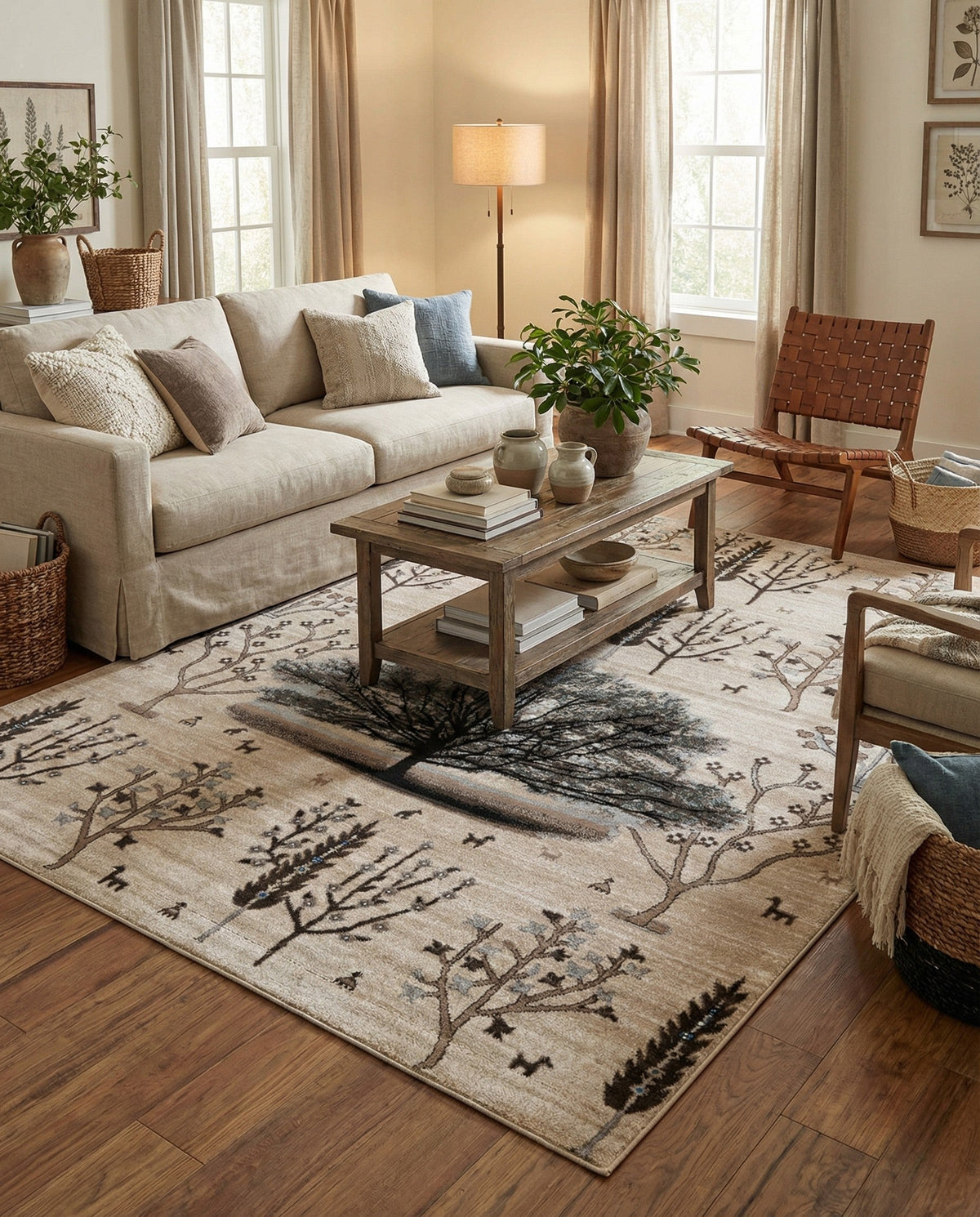 Coastal Haven Collection Area Rug -  Coastline Rectangle Beige  lifestyle 19