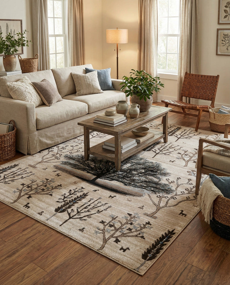 Coastal Haven Collection Area Rug -  Coastline Rectangle Beige  lifestyle 19