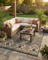 Urban Terrace Collection Area Rug -  Loft Rectangle Charcoal  lifestyle 27