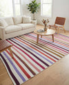 Seaside Stripes Collection Area Rug - Azul Rectangle White  lifestyle 5