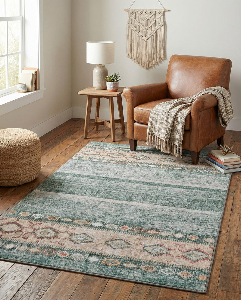 Heritage Elegance Collection Area Rug -  Edinburgh Rectangle Green  lifestyle 32
