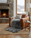 Arctic Lambskin Luxe Collection Area Rug - Tundra Rectangle Gray  lifestyle 22