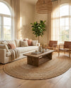 Woven Seaside Elegance Collection Area Rug - Coastline Oval Natural  lifestyle 46