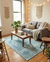 Dover Terrace Collection Area Rug -  Lagoon (Aqua) Rectangle Aqua  lifestyle 11