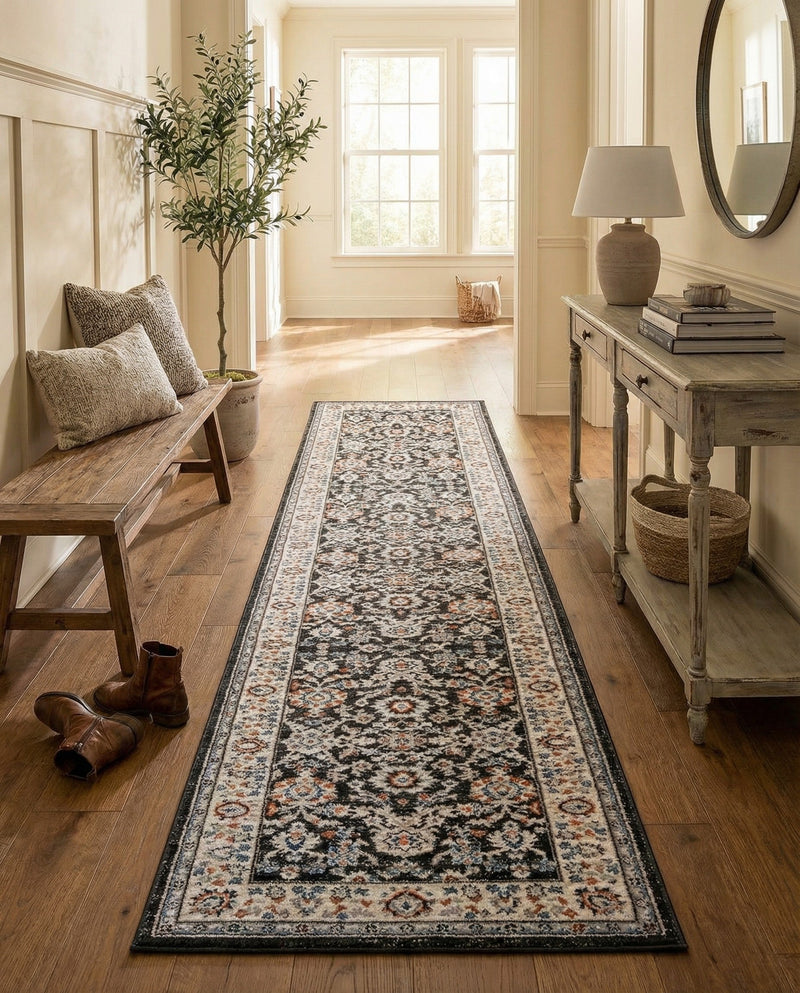 Savannah Elegance Collection Area Rug - Augusta (Fume Gray) Runner Fume Gray  lifestyle 40