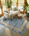 Osian Looms Collection Area Rug - Durham Rectangle Navy Blue  lifestyle 17