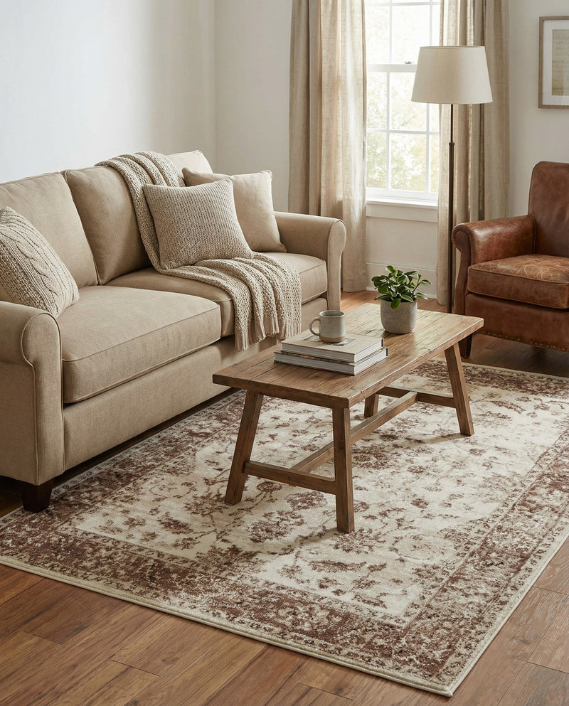 Andes Summit Collection Area Rug -  Aconcagua Rectangle Cream  lifestyle 12