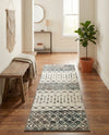 Mediterranean Lattice Collection Area Rug -  Casablanca (Ivory Gray Blue) Runner Ivory Gray Blue  lifestyle 61
