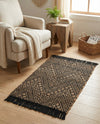 Woven Seaside Jute Collection Area Rug - Oia Rectangle Black and Natural  lifestyle 51