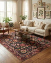 Heritage Elegance Collection Area Rug -  Himeji Rectangle Black  lifestyle 11