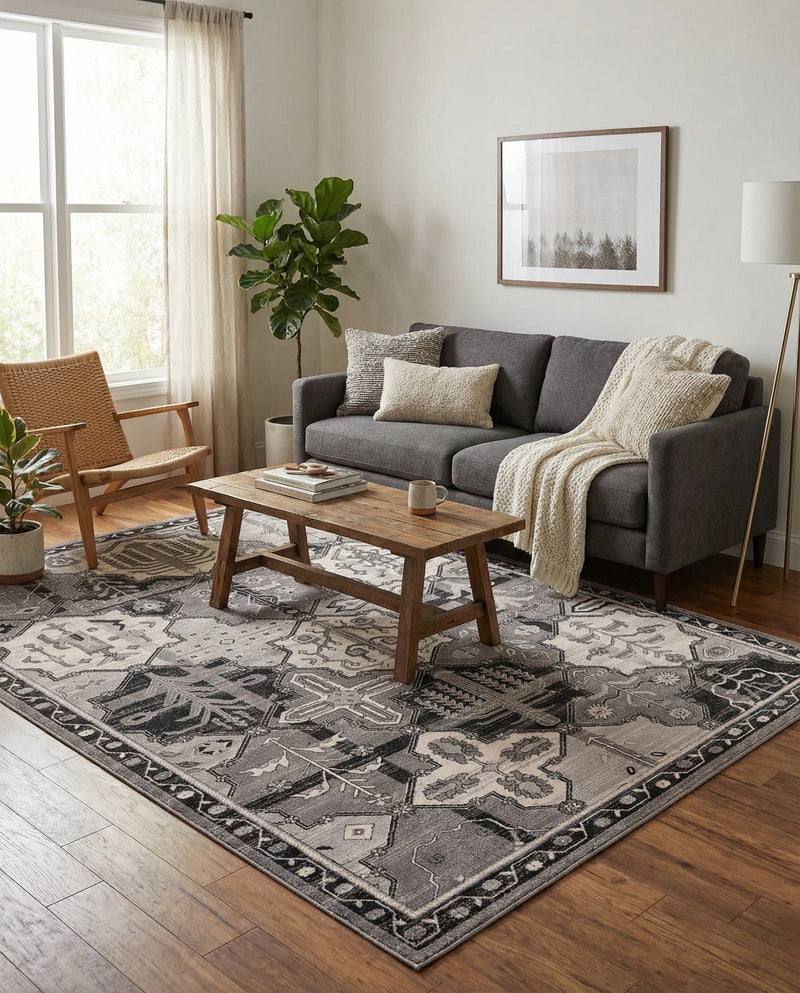 Horizon Collection Area Rug - Dawn Rectangle Gray  lifestyle 20