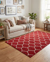 Trellis Mosaic Collection Area Rug -  Pergolatown (Red) Rectangle Red  lifestyle 20