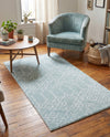 Marrakesh Lattice Collection Area Rug - Casablanca (Aqua) Rectangle Aqua  lifestyle 25
