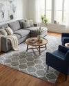 Trellis Mosaic Collection Area Rug -  Pergolatown (Light Gray) Rectangle Light Gray  lifestyle 3