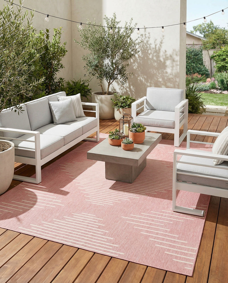 Urban Terrace Collection Area Rug -  Chelsea (Pink) Rectangle Pink  lifestyle 19