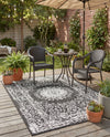 Patio Heritage Collection Area Rug -  Lafayette (Black and White) Rectangle Black and White  lifestyle 6