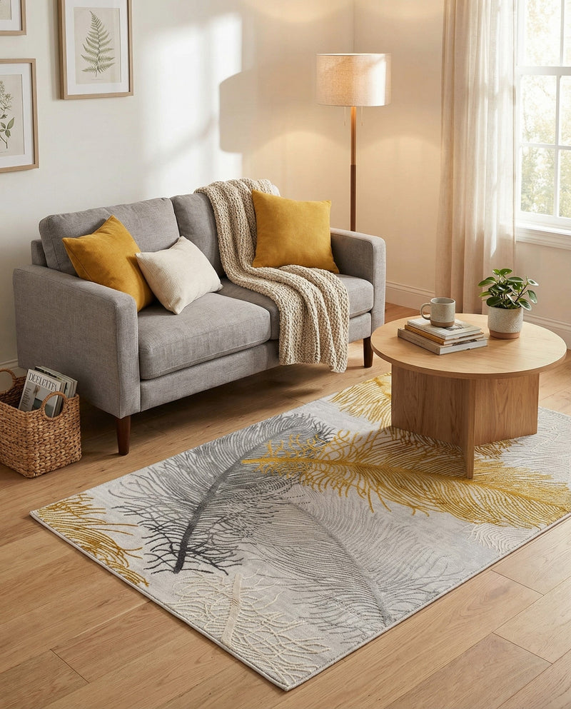 Bloomsbury Elegance Collection Area Rug -  Westminster Rectangle Yellow Gray  lifestyle 29