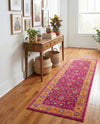 Casablanca Tapestry Collection Area Rug -  Marrakech (Berry Pink) Runner Berry Pink  lifestyle 47