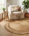 Woven Seaside Jute Collection Area Rug - Varadero Round Natural  lifestyle 28