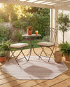 Seaside Stripes Collection Area Rug -  Boardwalk (Red) Octagon Red  lifestyle 70