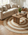 Woven Seaside Jute Collection Area Rug - Nautilus Round White Natural  lifestyle 51