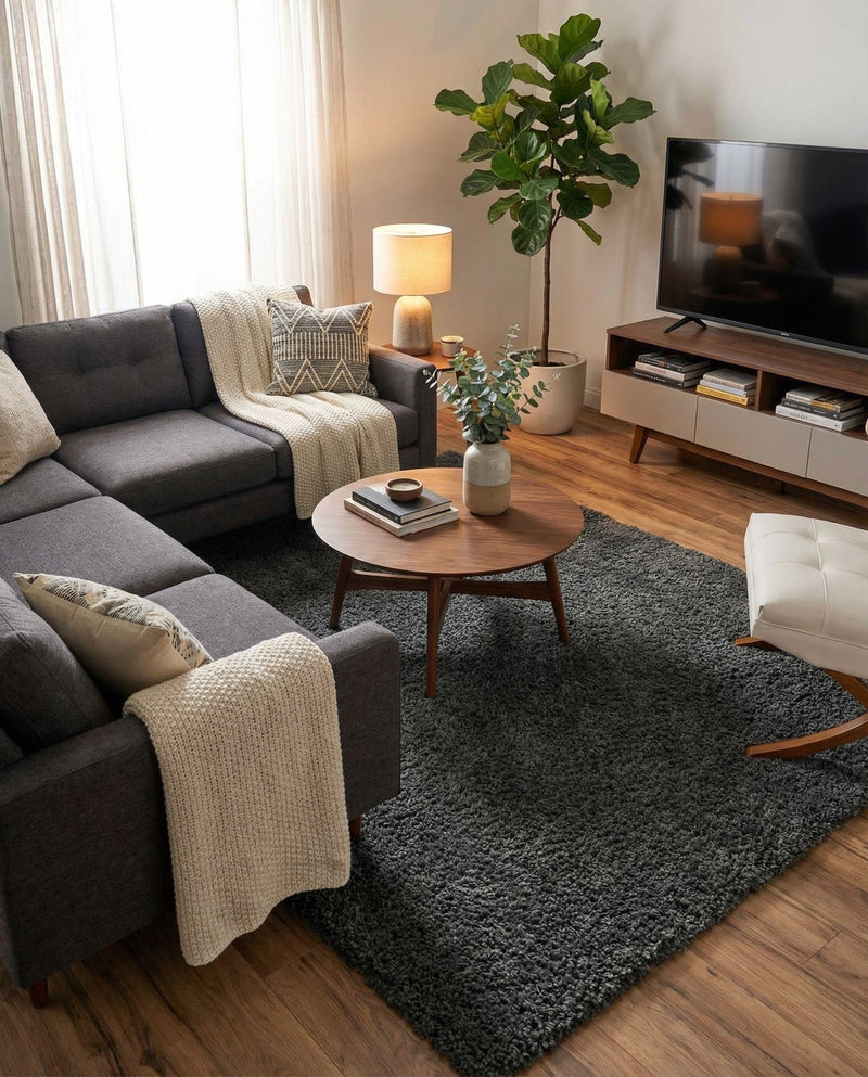 Alpine Plush Collection Area Rug -  Cortina (Peppercorn) Rectangle Peppercorn  lifestyle 6