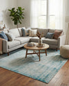 Metro Heights Collection Area Rug -  Midtown Square Teal  lifestyle 47