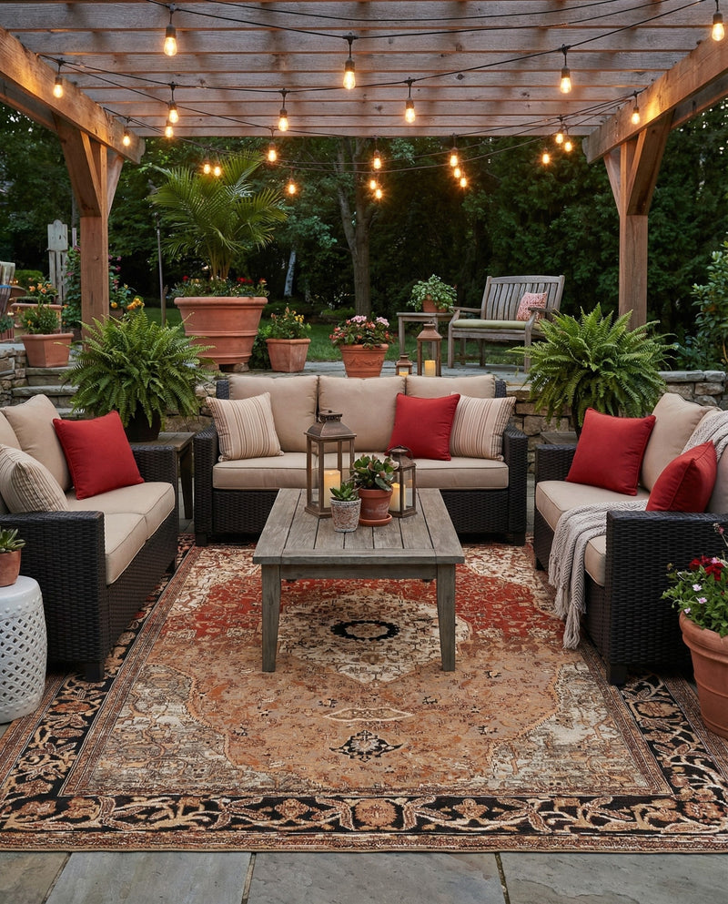 Patio Heritage Collection Area Rug -  Gazebo Rectangle Multi  lifestyle 12