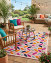 Bahama Breeze Outdoor Collection Area Rug - Nassau Rectangle Pink  lifestyle 12