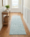 Marrakesh Lattice Collection Area Rug - Casablanca (Aqua) Runner Aqua  lifestyle 77