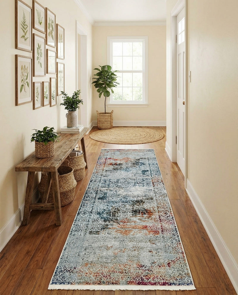 Caribbean Breeze Collection Area Rug -  Yucatan Runner Multi  lifestyle 49