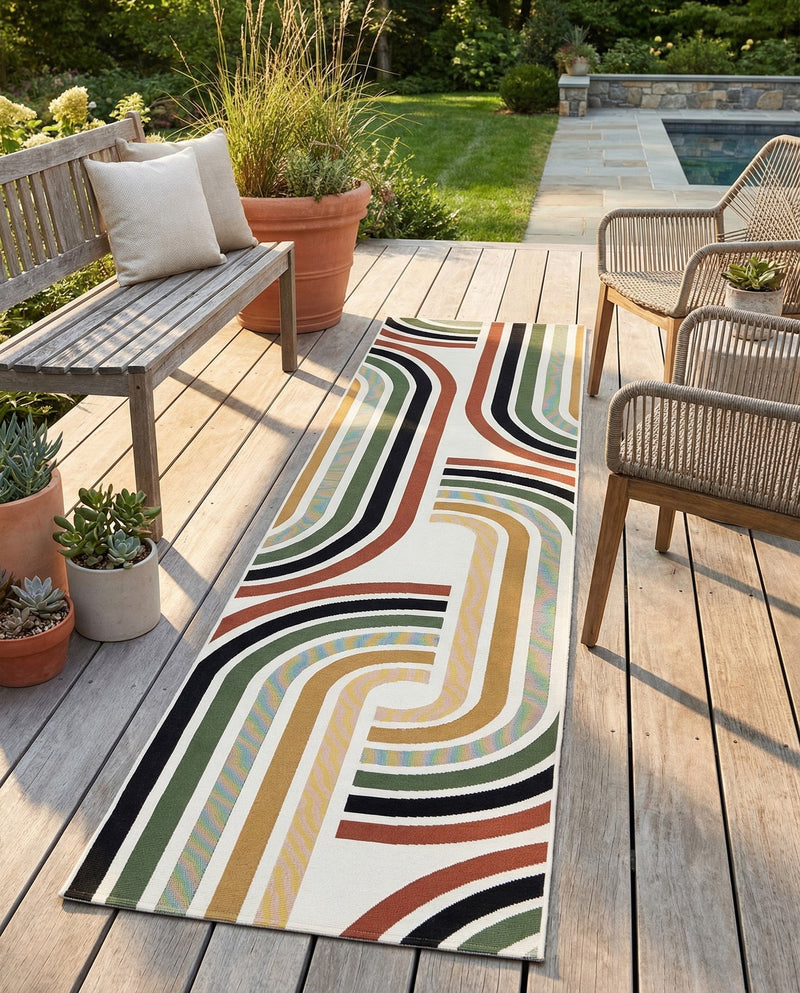 Urban Terrace Collection Area Rug -  Piazza Runner Multi  lifestyle 39