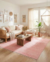 Thar Cotton Collection Area Rug - Jaisalmer (Rose) Square Rose  lifestyle 62