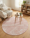 Desert Nomad Terrace Collection Area Rug - Sahara (Pink) Round Pink  lifestyle 41