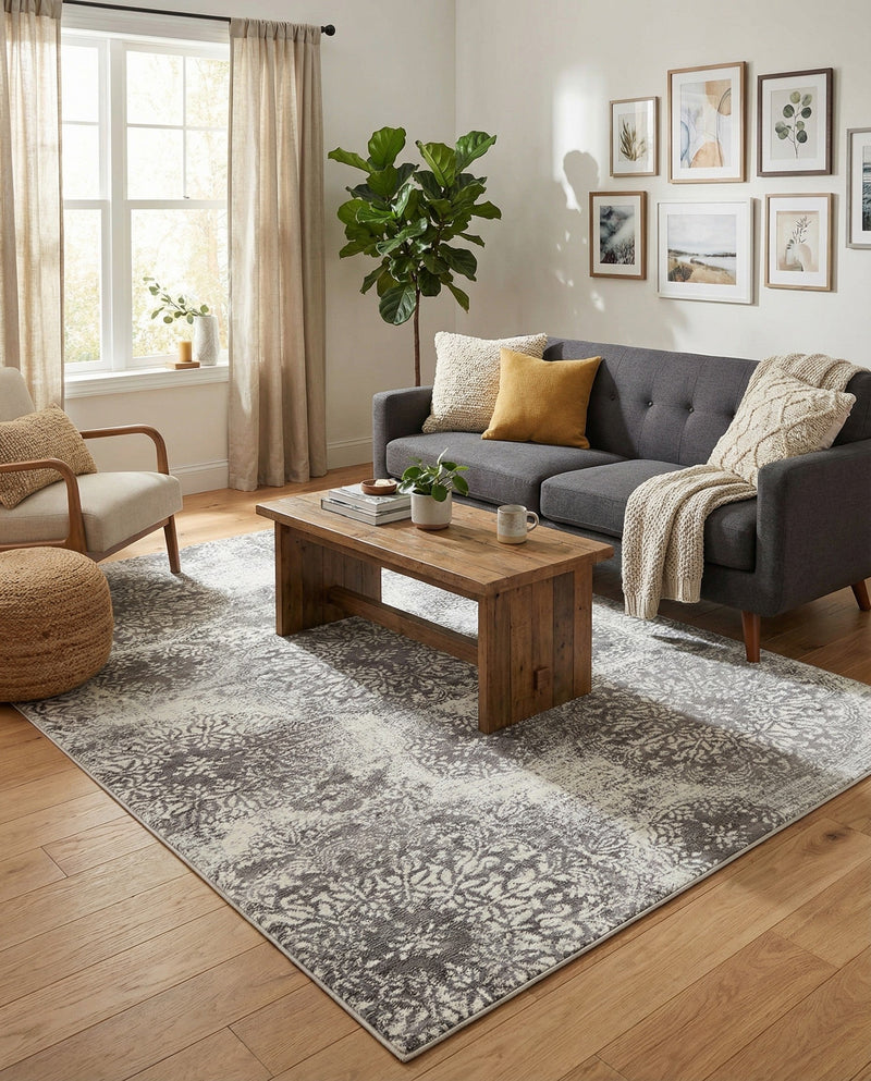 Riviera Elegance Collection Area Rug -  Monaco (Gray) Rectangle Gray  lifestyle 9
