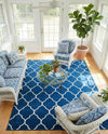 Trellis Mosaic Collection Area Rug -  Pergolatown (Navy Blue) Rectangle Navy Blue  lifestyle 16