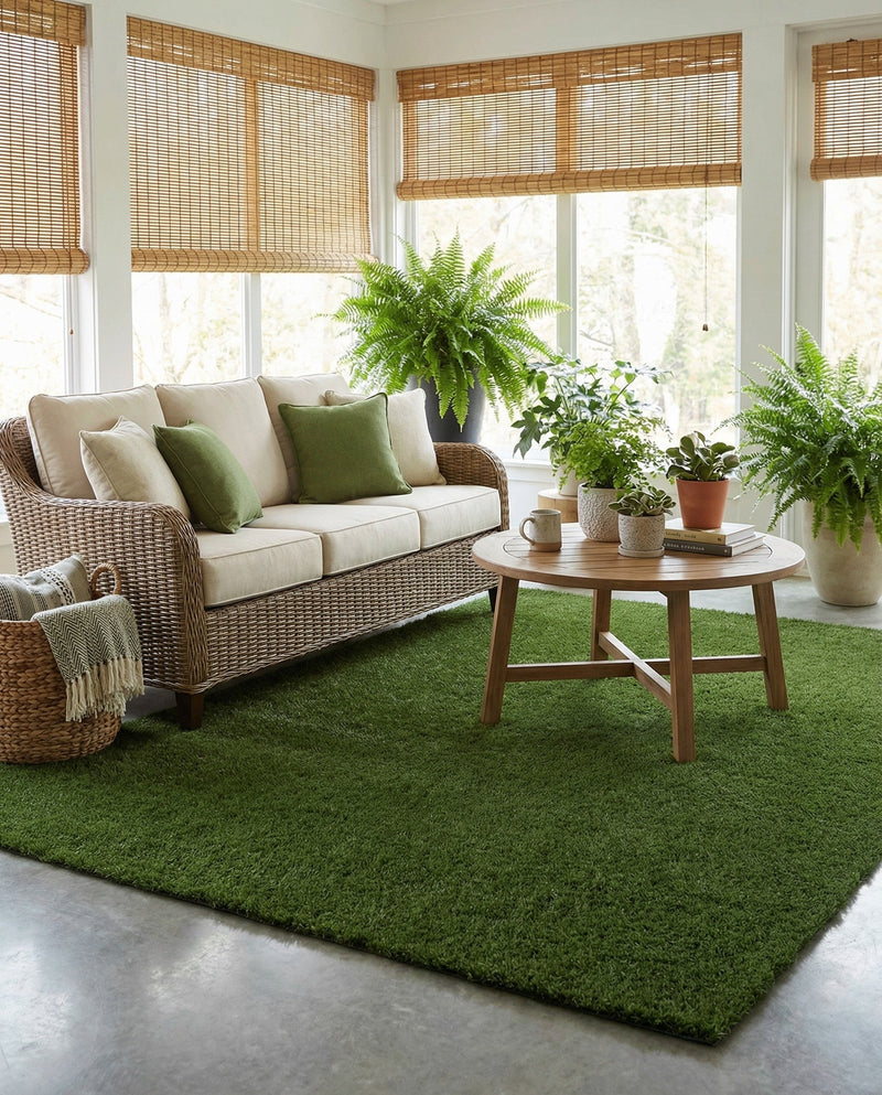 Meadow Retreat Collection Area Rug - Glen Rectangle Green  lifestyle 53
