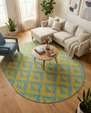 Urban Oasis Rugs Collection Area Rug -  Highrise (Yellow and Aqua) Oval Yellow and Aqua  lifestyle 39