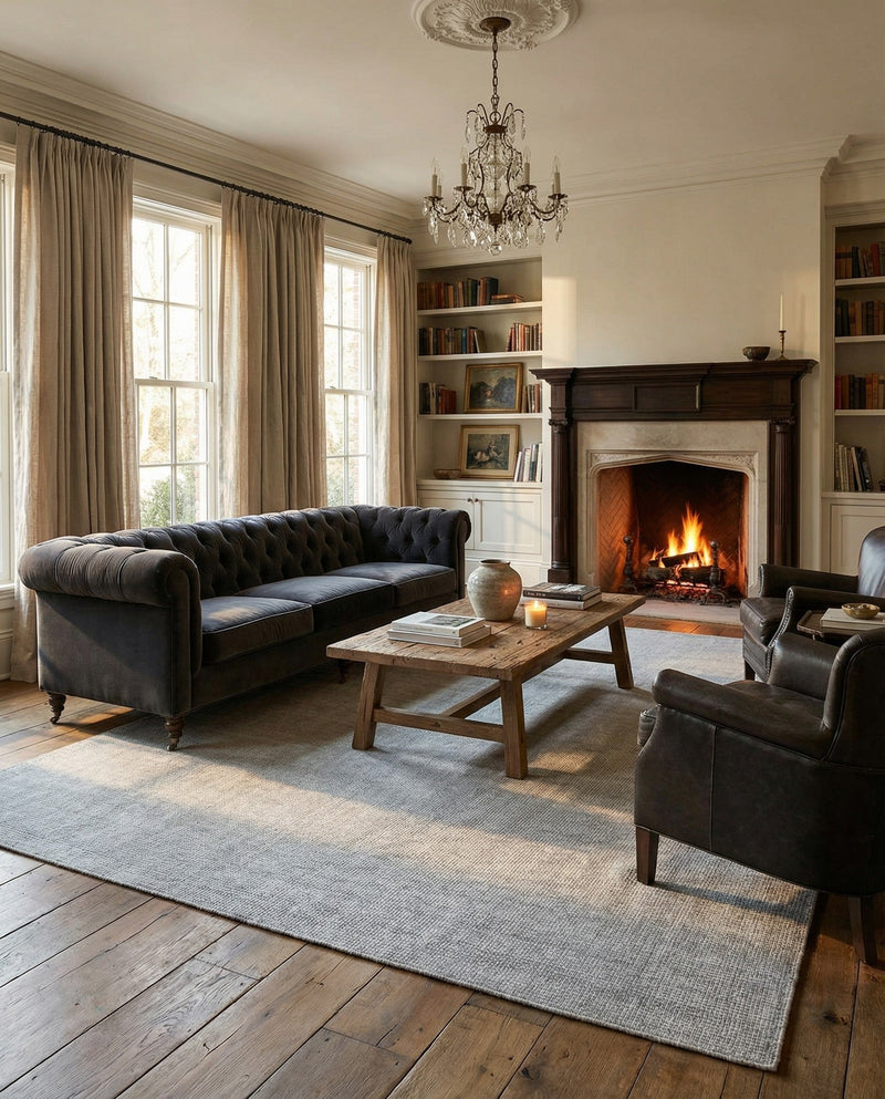 Berkshire Estate Collection Area Rug - Windsor (Grey Manor) Rectangle Grey Manor  lifestyle 17