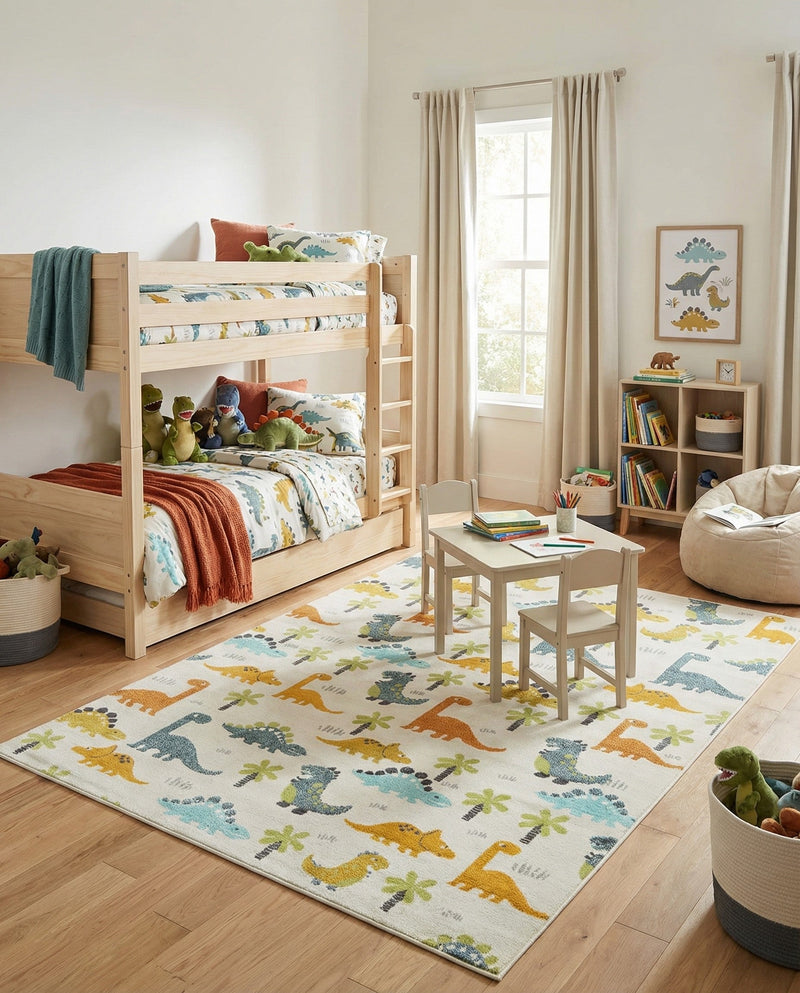 Wonder Tykes Collection Area Rug -  Pastiche Rectangle Ivory  lifestyle 11