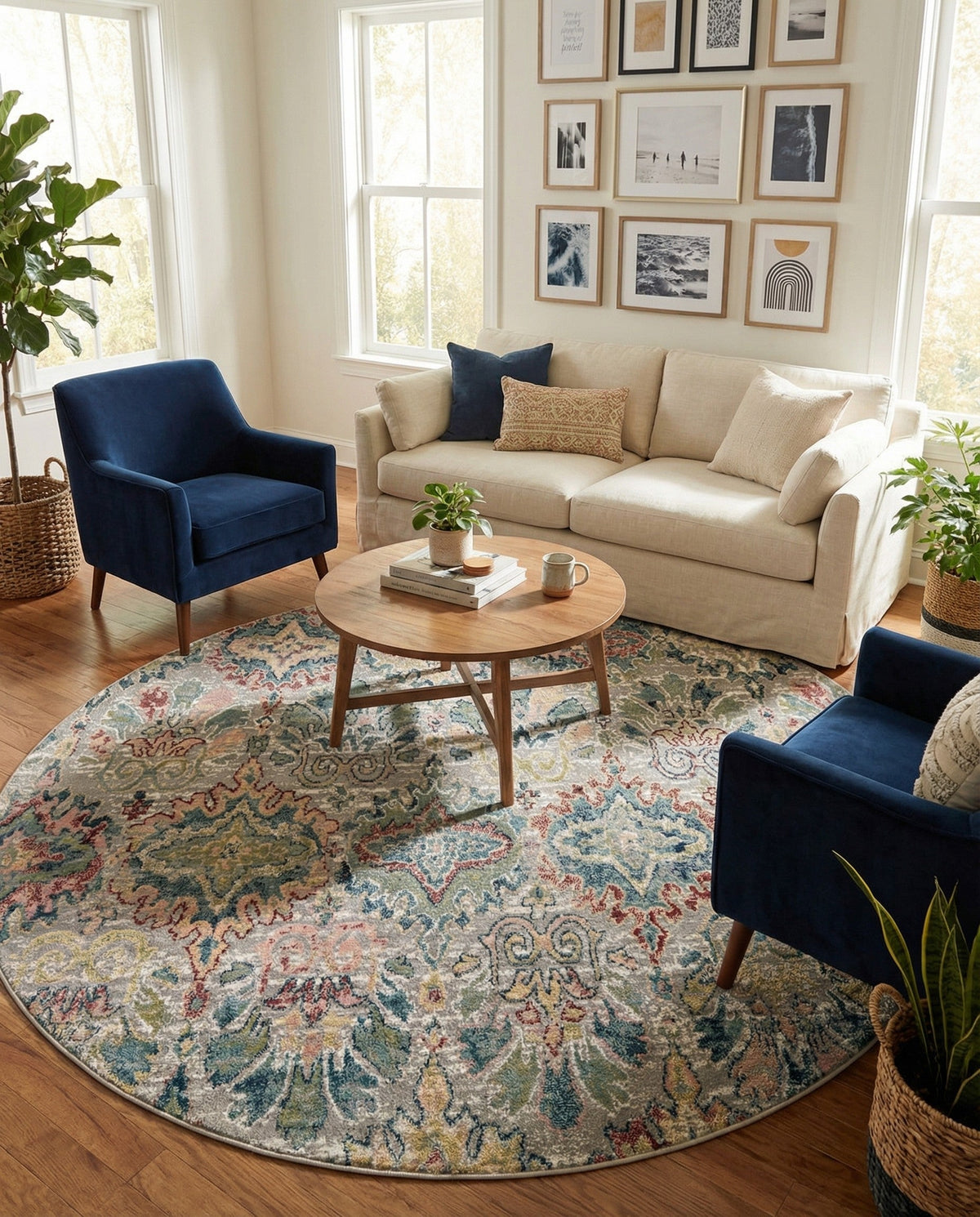 Savannah Elegance Collection Area Rug -  Forsyth Round Multi  lifestyle 162