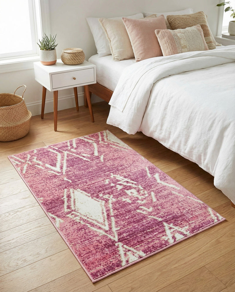 Metro Heights Collection Area Rug -  Madison Rectangle Pink  lifestyle 38