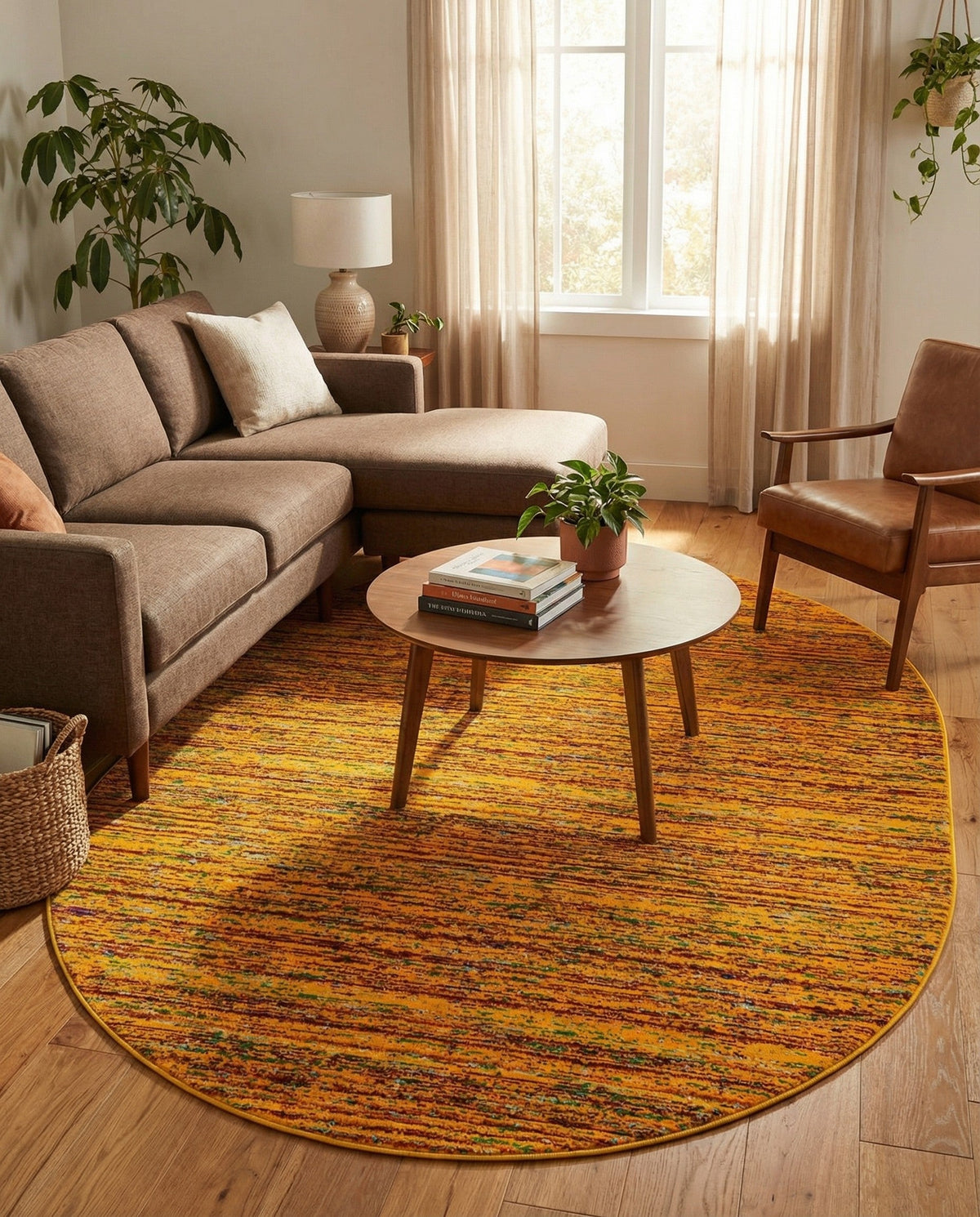 Caribbean Cove Collection Area Rug -  Lucia Oval Yellow  lifestyle 127