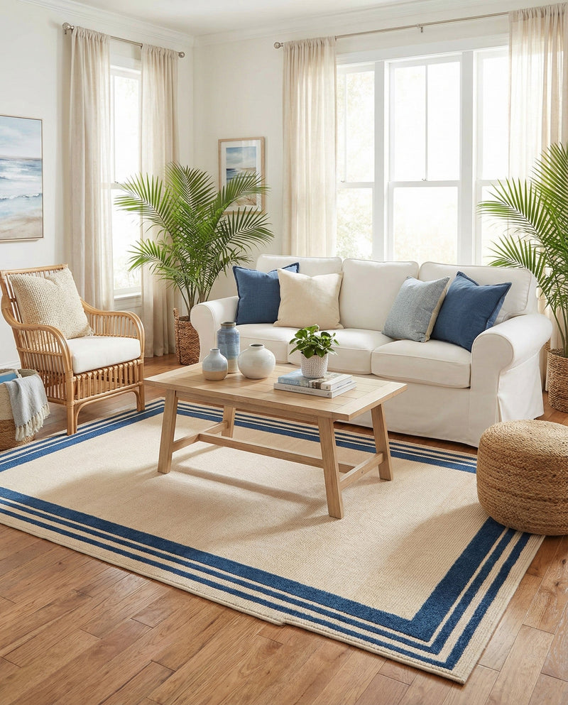 Bahama Breeze Outdoor Collection Area Rug -  Abaco Rectangle Beige  lifestyle 12
