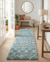 Berber Lattice Shag Collection Area Rug - Atlas (Light Blue) Runner Light Blue  lifestyle 27