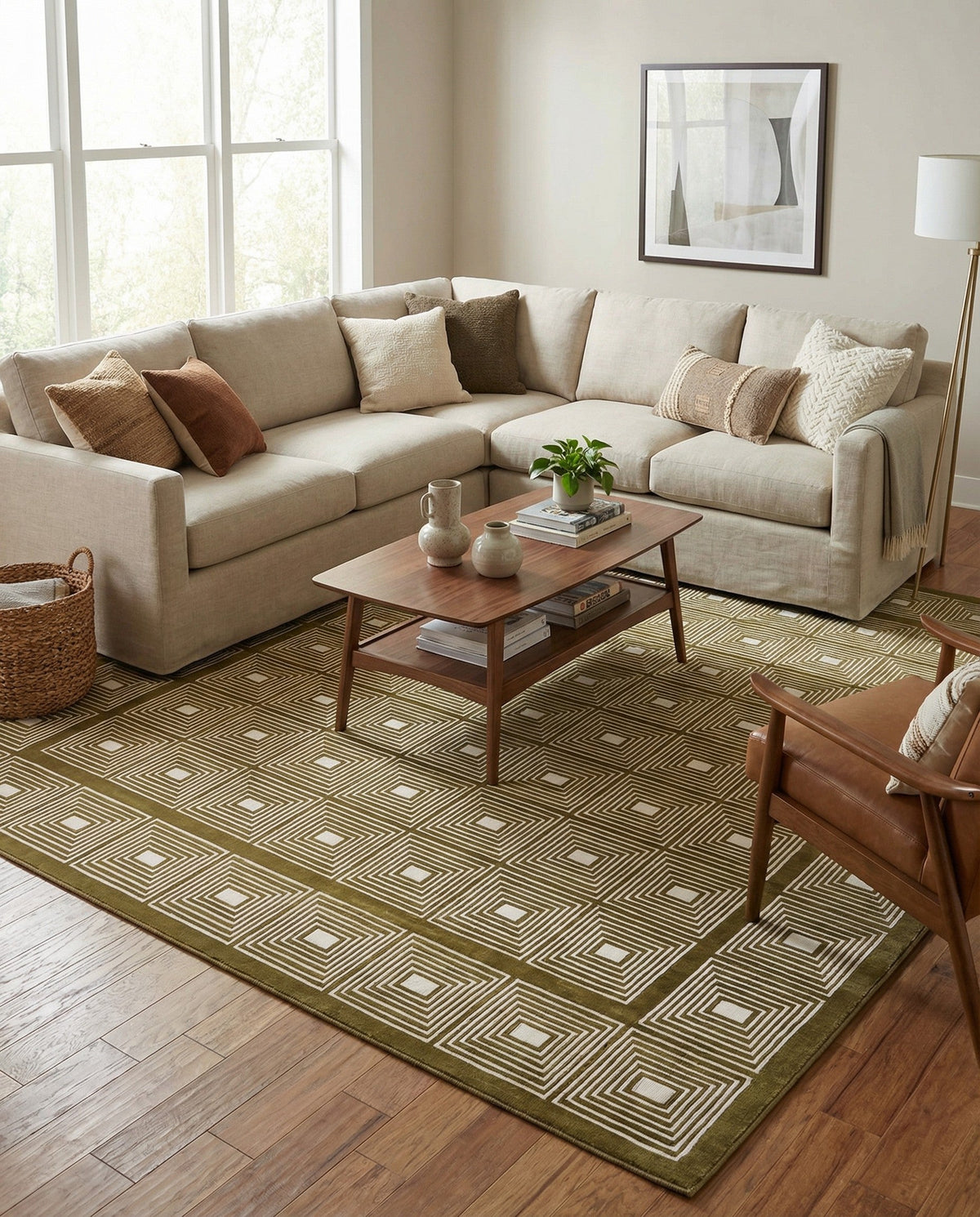 Aravalli Collection Area Rug -  Jaipur Rectangle Olive Green  lifestyle 18