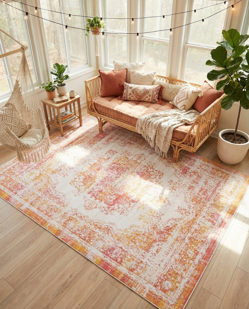 Geneva Terrace Collection Area Rug -  Vevey Rectangle Ivory  lifestyle 26