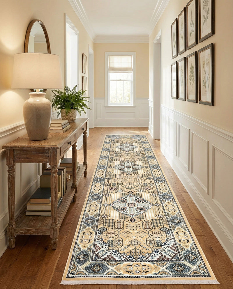 Persian Elegance Collection Area Rug -  Kashan Runner Beige  lifestyle 41