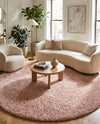 Alpine Plush Collection Area Rug -  Cortina (Dusty Rose) Round Dusty Rose  lifestyle 21